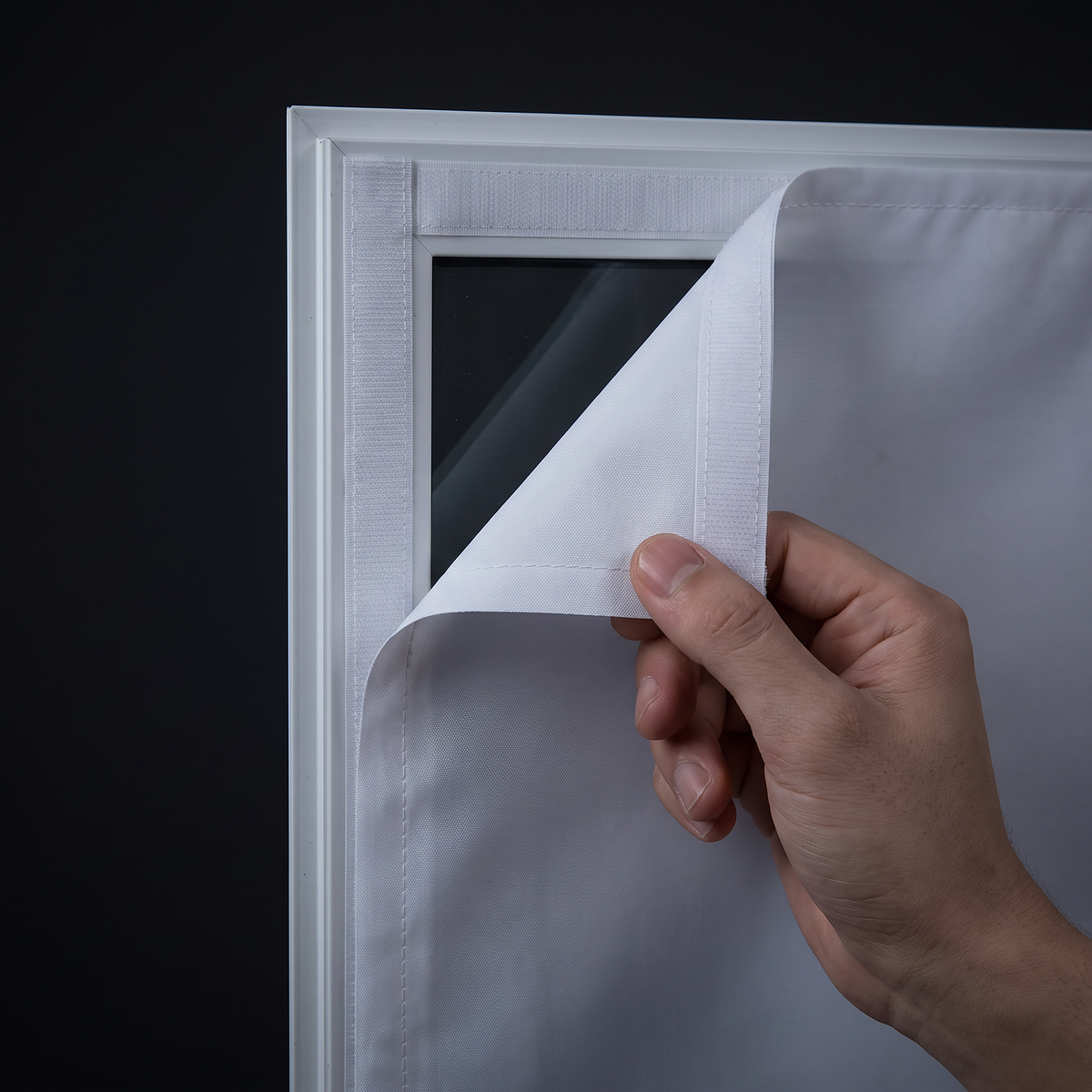Haunta rear-projection sheet applied to a window